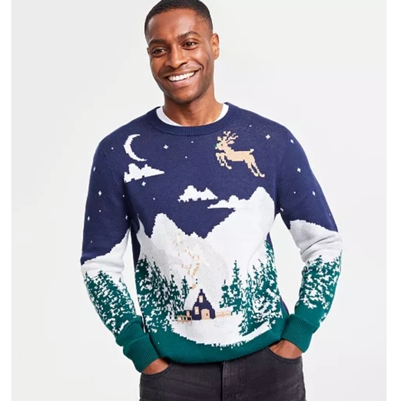 Holiday Lane Other - NWOT Holiday Lane Men's Wintry Landscape Sweater Macy's Exclusive Size XL
